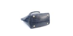 Bolsa Clássica Couro Legitimo Azul Croco Oliver Mour