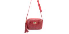 Bolsa Transversal Couro Legitimo Vermelha Croco Oliver Mour