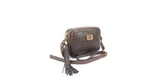 Bolsa Transversal Couro Legitimo Café Croco Oliver Mour