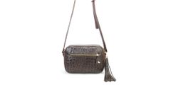 Bolsa Transversal Couro Legitimo Café Croco Oliver Mour