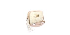 Bolsa Transversal Couro Legitimo Creme Croco Oliver Mour