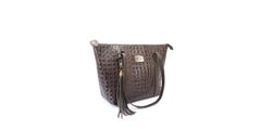 Bolsa Sacola Couro Croco Legitimo Café Oliver Mour