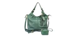 Bolsa Hobo Couro Legitimo Verde Oliver Mour + Porta Moedas