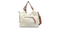 Bolsa Hobo Couro Legitimo Off White com Whisky