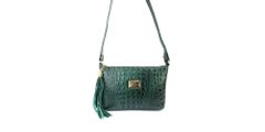 Bolsa Clucth Couro Legitimo Verde Croco Oliver Mour