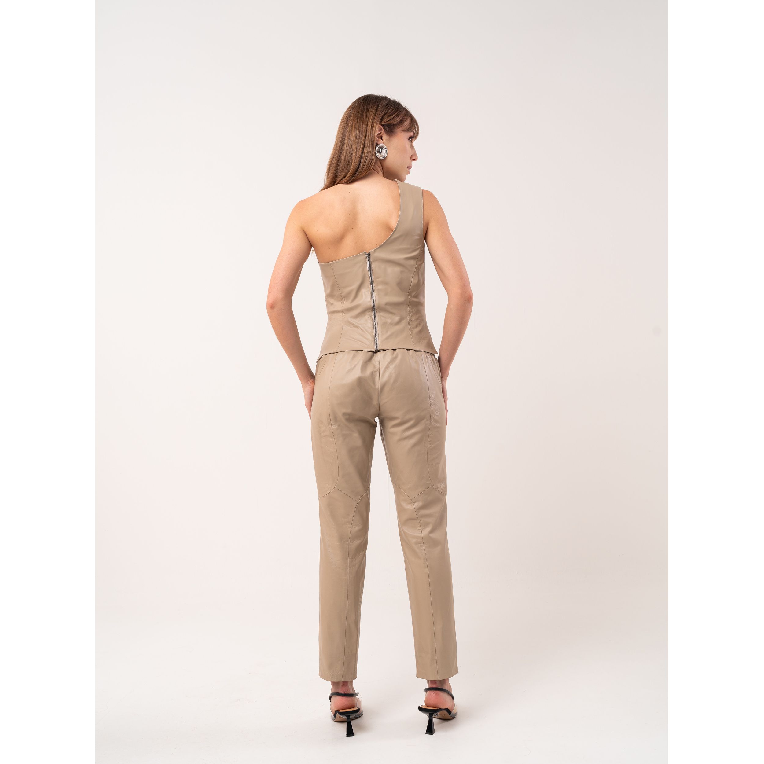 Calça Elástico Cós Largo Pespontado 
