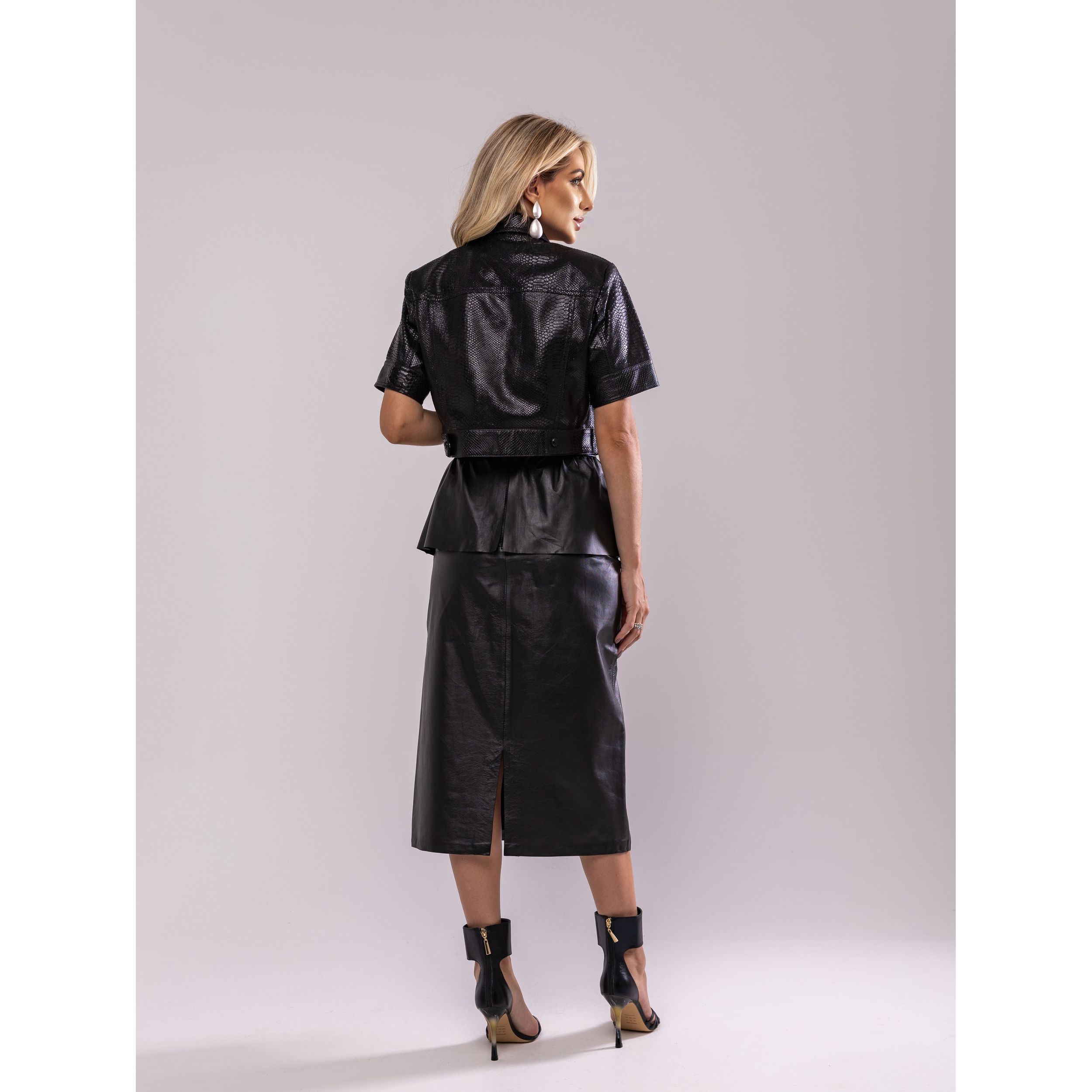 Saia midi peplum