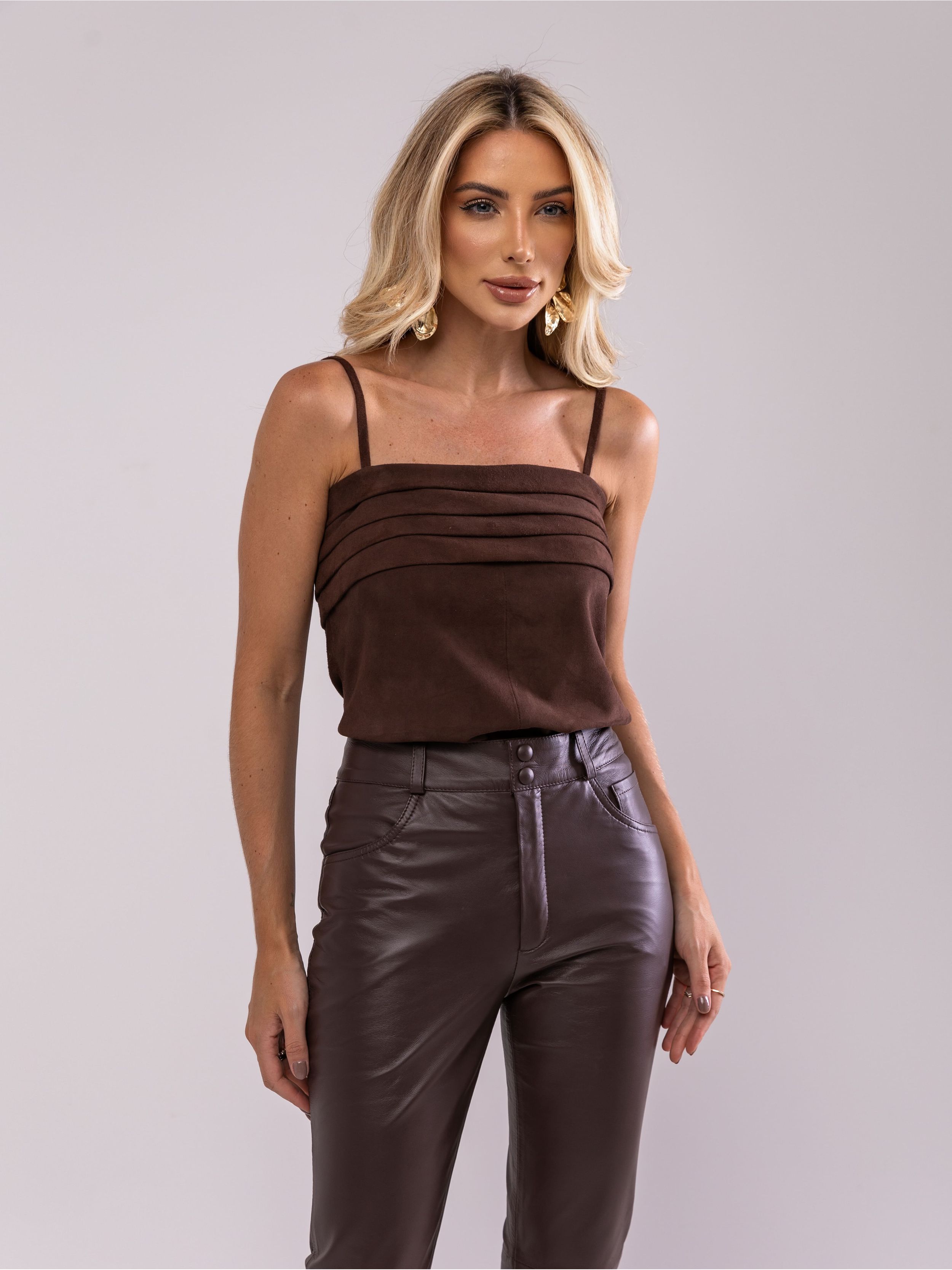 Blusa Tina Chamois - NUAH COUROS
