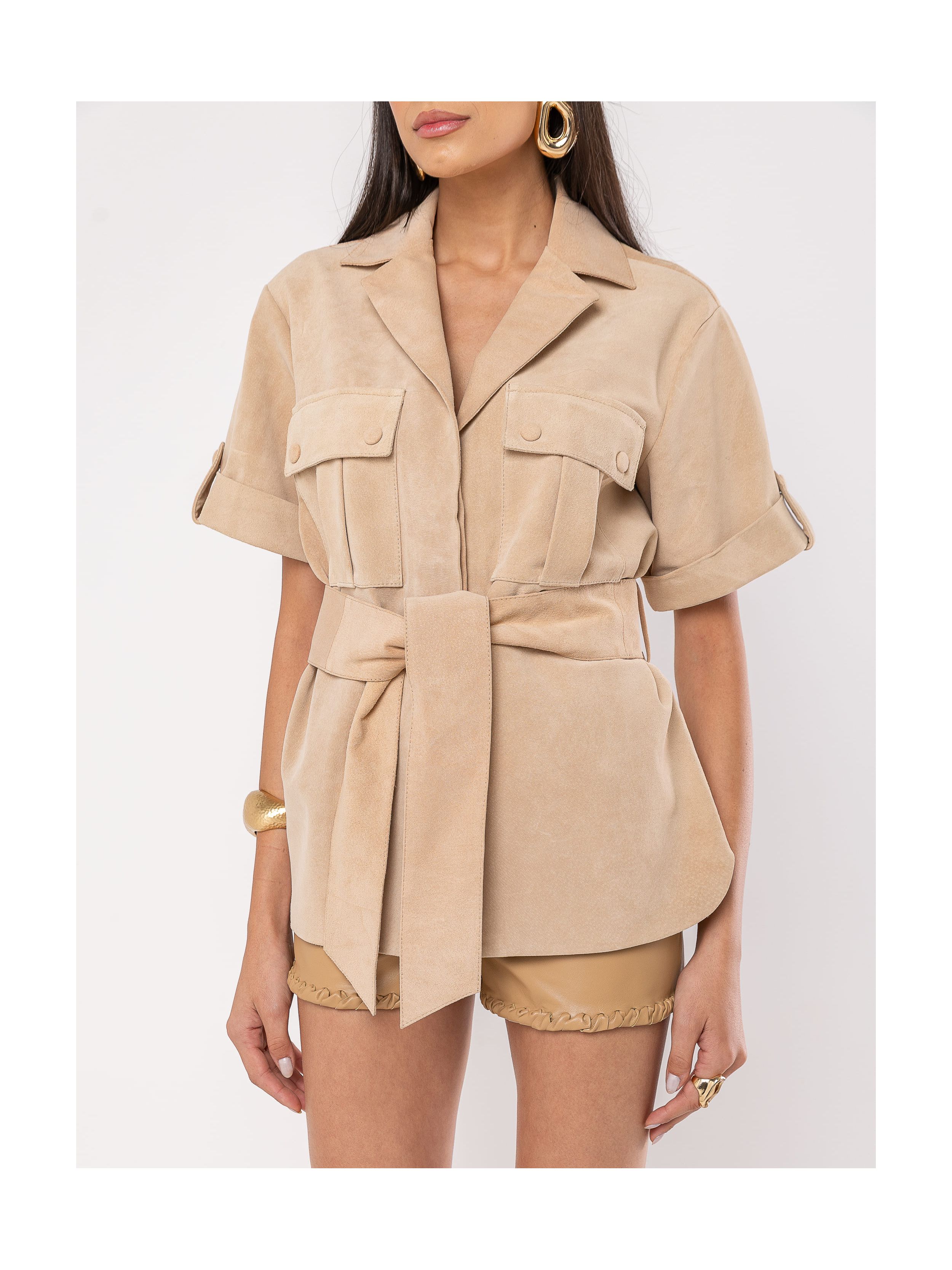 Parka Verão Manga Curta Camurça - NUAH COUROS