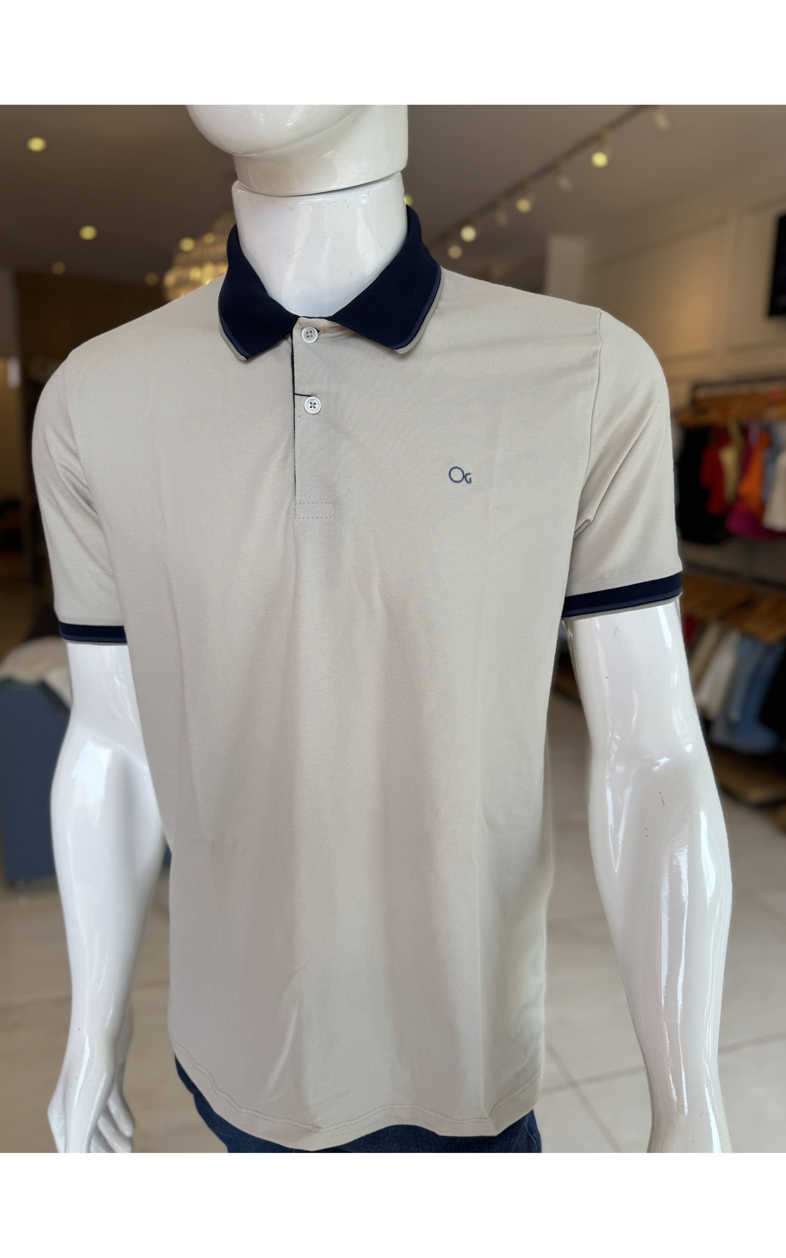 CAMISA POLO 007543032 OGOCHI BEGE - GIOVANA MODAS