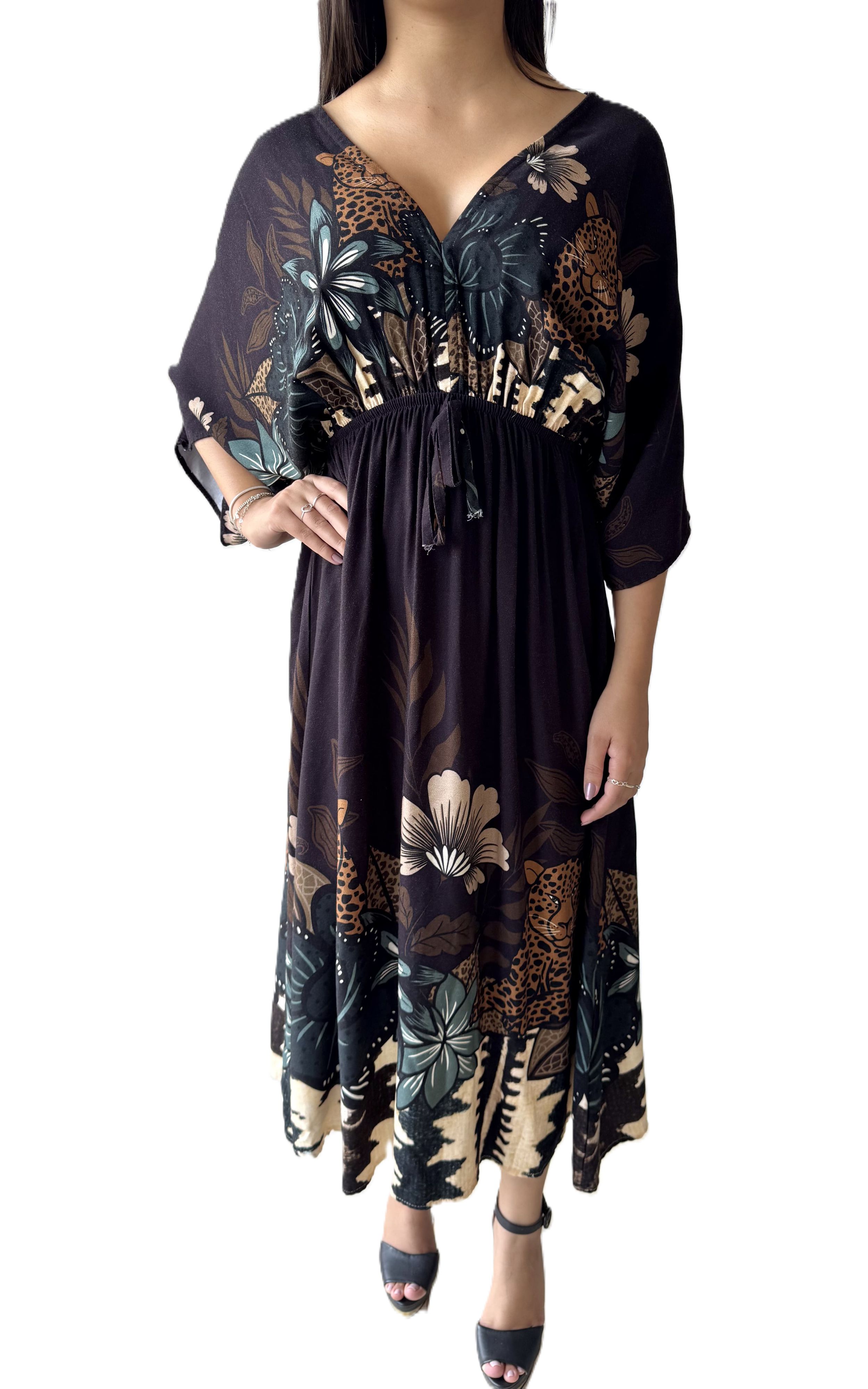 VESTIDO LONGO ESTAMPADO GIOVANA MODAS - GIOVANA MODAS