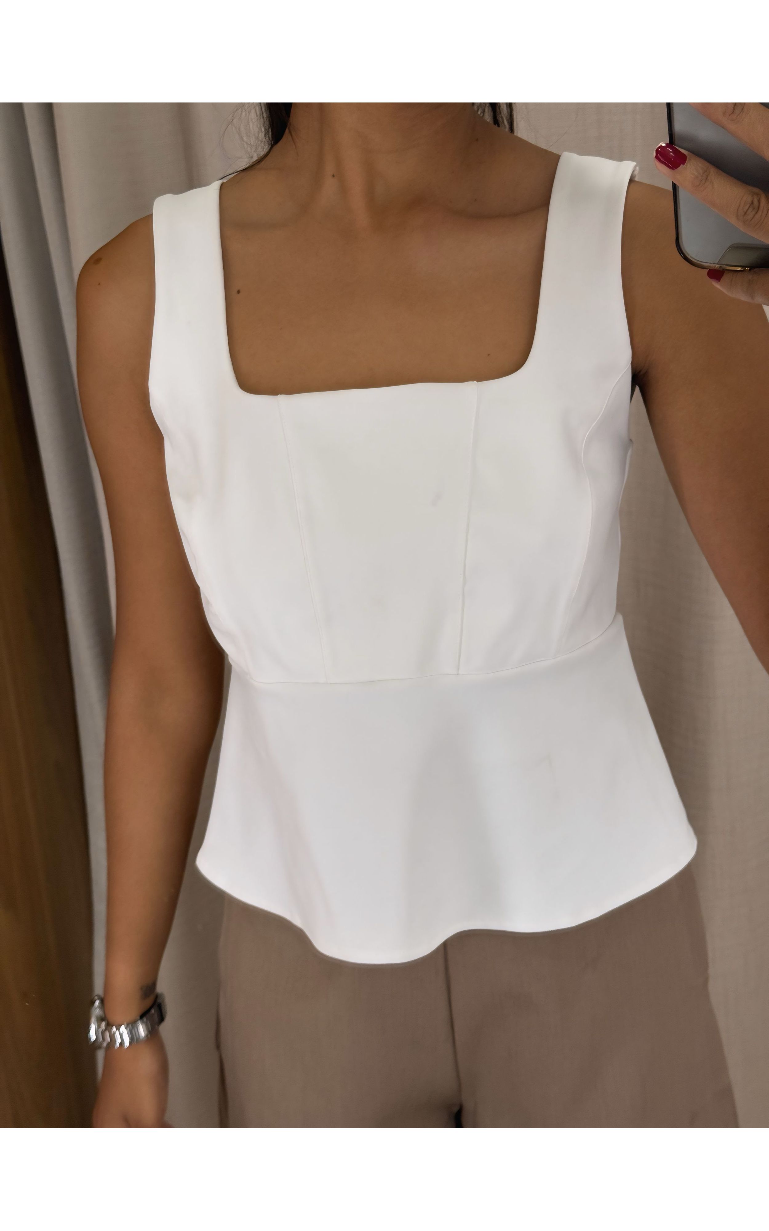 CROPPED LUDMILA 0203233 VI KI OFF WHITE - GIOVANA MODAS