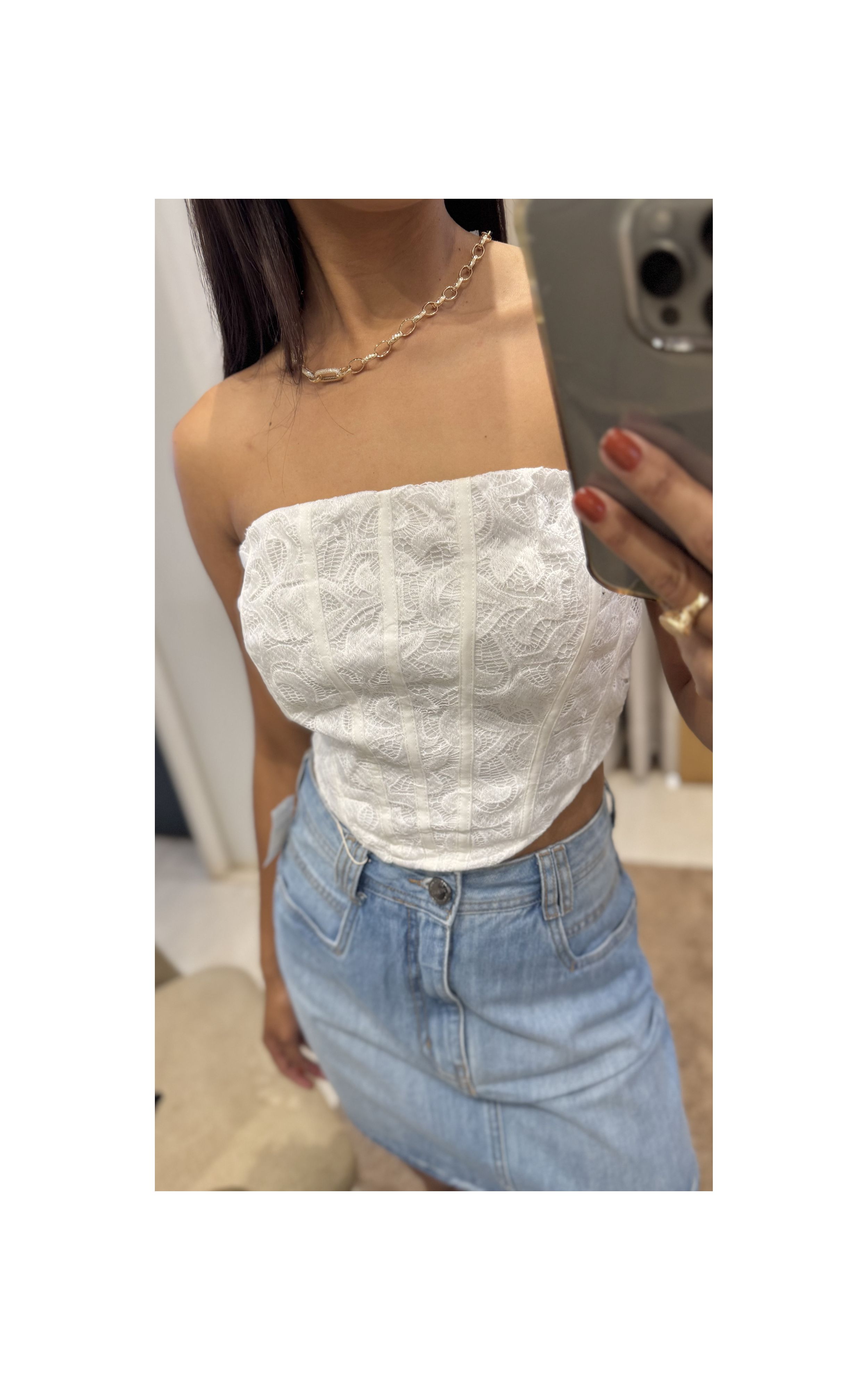TOP RENDA BRANCO BELLINA & CO - GIOVANA MODAS