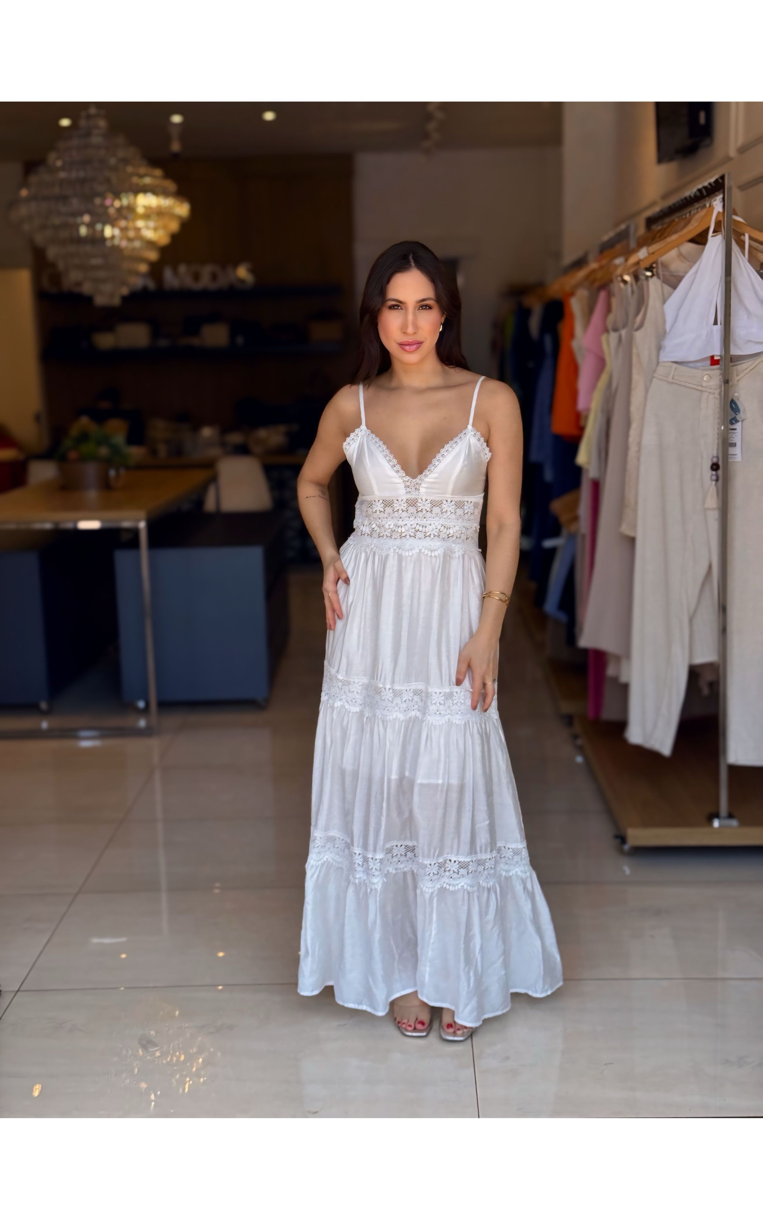 VESTIDO BRANCO AA6750 BELLINA & CO - GIOVANA MODAS