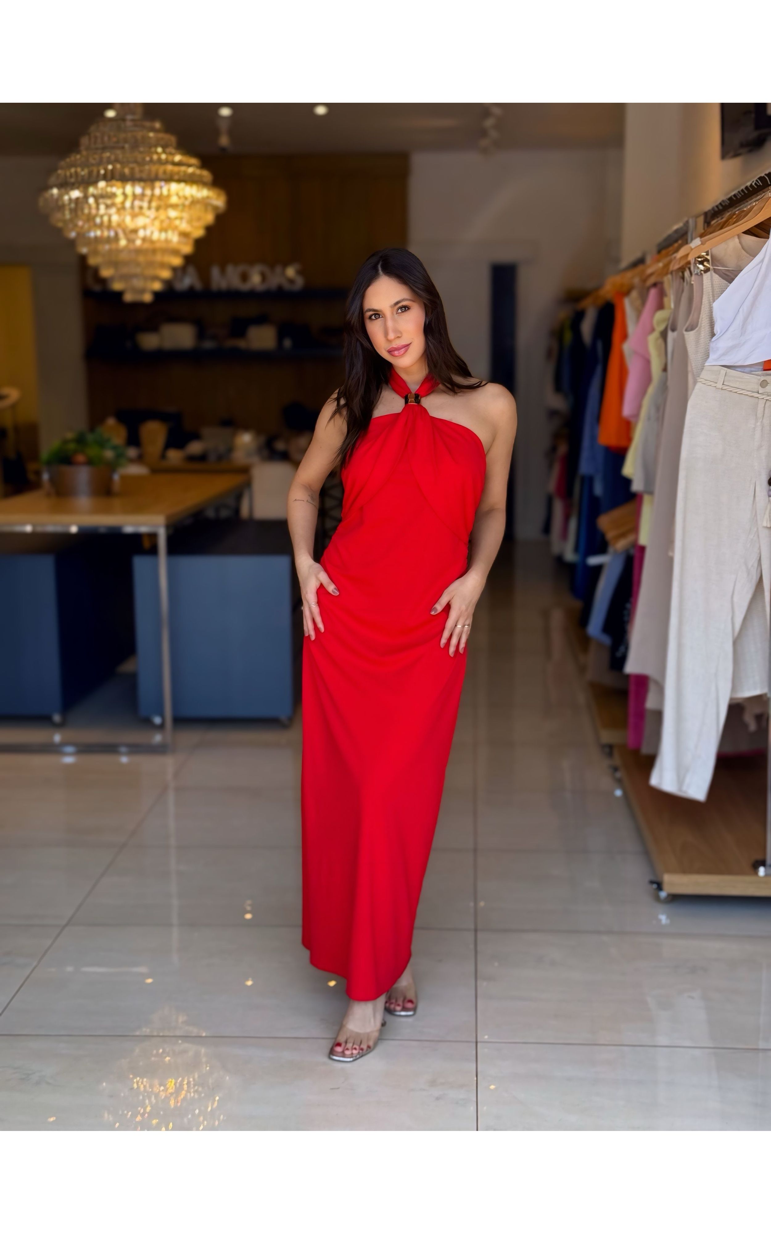 VESTIDO FRENTE ÚNICA VERMELHO SHA SHA - GIOVANA MODAS