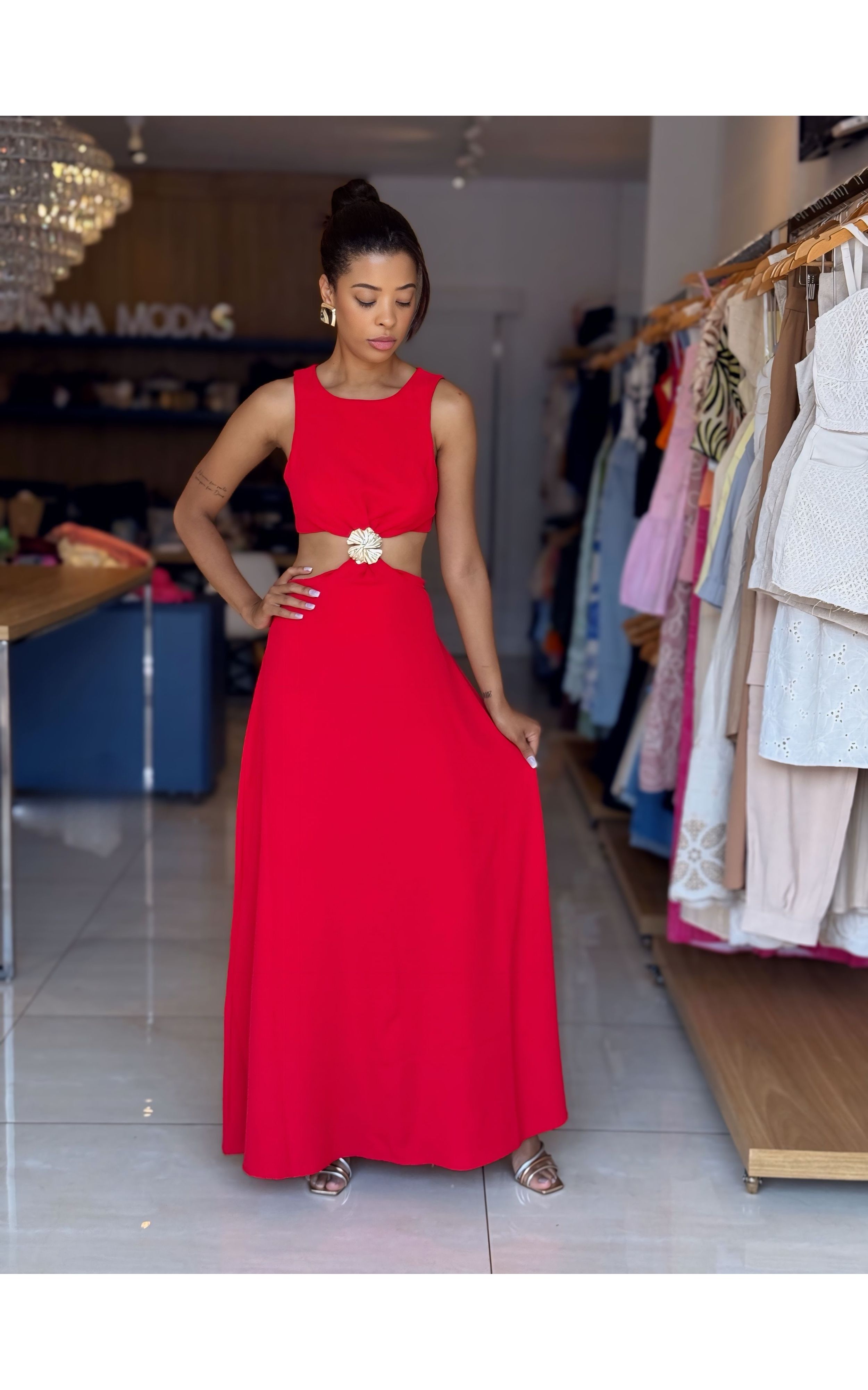 VESTIDO KYLIE 22296 MISS MANU VERMELHO - GIOVANA MODAS