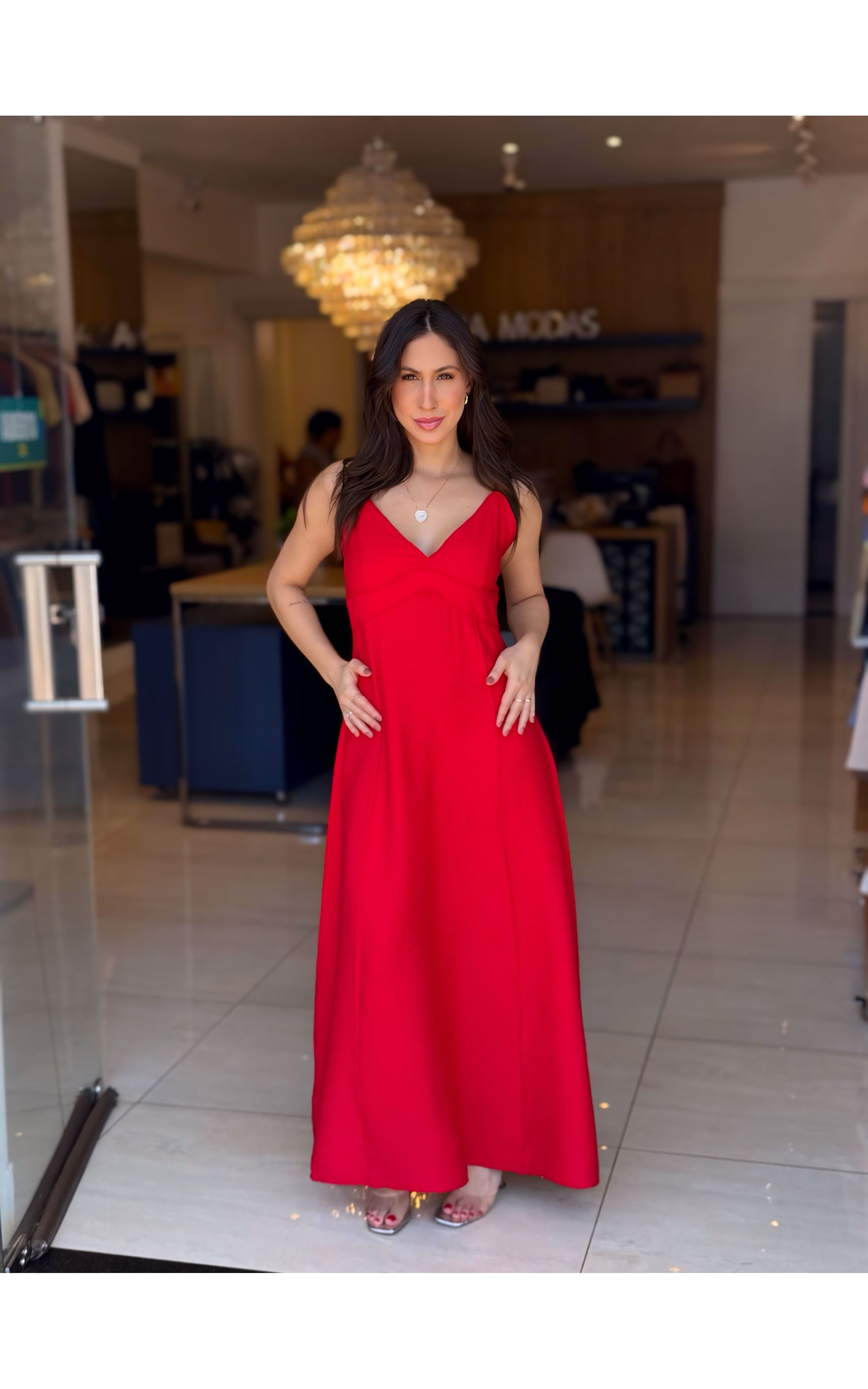 VESTIDO VERMELHO AA9674 BELLINA & CO - GIOVANA MODAS