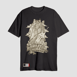 Camiseta Estampada Landfeet Preta Tema Cidade