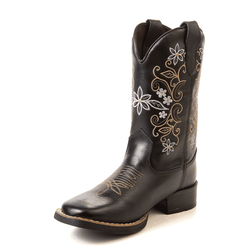 Bota Feminina Texana Preto Couro DIfranca - 6170 -... - DIFRANCA ATACADO
