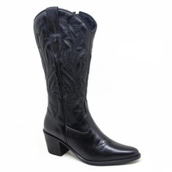 Bota Perlatto New Western Couro Preto - NWE013 - 1... - ACANÃ