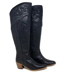 Bota Perlatto Nashville Over Couro Preto - NAS006 ... - ACANÃ