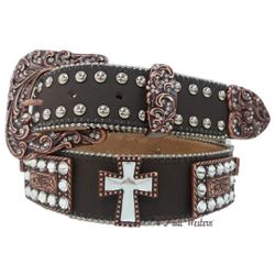 CINTO PAUL WESTERN CRUZ EM STRASS E METAL REF: 405... - ACANÃ