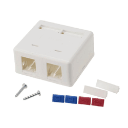 CAIXA SOBREPOR COM 2 FUROS JACK BRANCO RJ45 - 103... - Acretec Distribuidora 