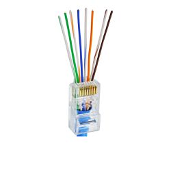 CONECTOR MACHO RJ45 CAT5E DE PASSAGEM INTERNET - P... - Acretec Distribuidora 
