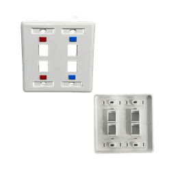 ESPELHO 4X4 P JACK RJ45 4 FURO - 01139 - Acretec Distribuidora 