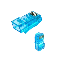 CONECTOR MACHO RJ 45 BLUE - 00332 - Acretec Distribuidora 