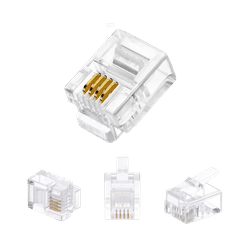 CONECTOR MACHO RJ11 6X2 - PCT 10 UND - 00335 - Acretec Distribuidora 