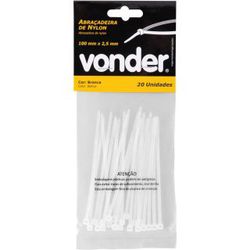VONDER ABRAÇADEIRA NYLON 100X2,5 BRANCA 20PÇS - Acroncolor