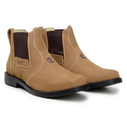 Botina Masculina De Couro Agro ACT Footwear Taupe - ACT Footwear