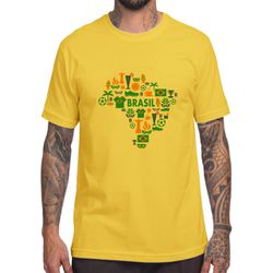 Camiseta Seleção Brasileira Amarela 100% Algodão -... - ACT Footwear