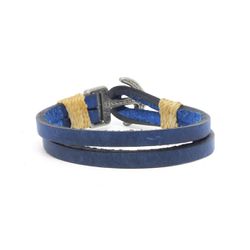 Pulseira Em Couro - Azul Ancora - ACT Footwear