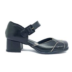 Sapato Marina - preto com creme - A de Acessórios | Sapatos Femininos