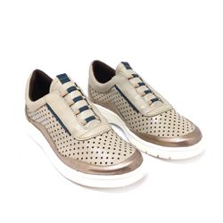 Tênis Cléo - off White com prata velho - A de Acessórios | Sapatos Femininos