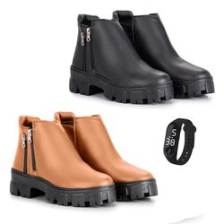 Kit 2 pares de Botinha Feminina + Relógio - Adventure Shoes | Loja Especializada em Calçados Adventure