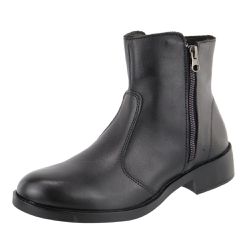 Bota Minimal Couro Cano Curto Fácil Calce Preto - Agnes Veronez