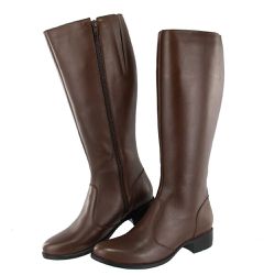 Bota Montaria Canela Cano Longo Couro Chocolate - Agnes Veronez
