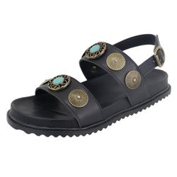 Papete LA Rasteira Boho Enfeite Metal Preto - Agnes Veronez
