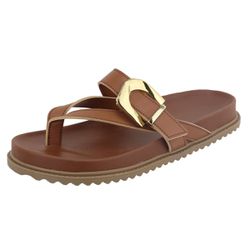 Papete Bora Bora Rasteira Toe Tiras Caramelo - Agnes Veronez