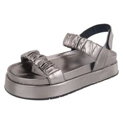 Flatform Bali Plataforma Metalizado Velcro Prata V... - Agnes Veronez
