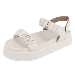 Flatform Bali Sola Alta Enrugado Velcro OffWhite - Agnes Veronez