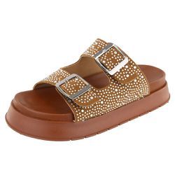 Flatform Bahamas Detalhe Apliques Caramelo - Agnes Veronez