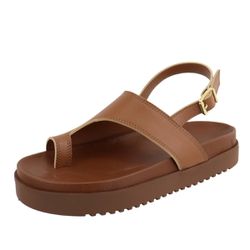 Flatform Bahia Tira Dedo Tratorada Caramelo - Agnes Veronez