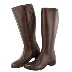 Bota Montaria Canela Cano Longo Couro Chocolate - Agnes Veronez