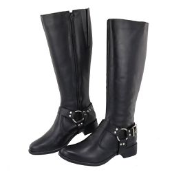 Bota Montaria Kansas Cano Longo Cabresto Preto - Agnes Veronez
