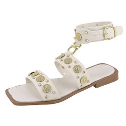 Rasteira Aura Sandália Enfeites Boho OffWhite - Agnes Veronez