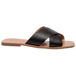 Sandália Rasteira Ludi - Preto - ÁINE STORE